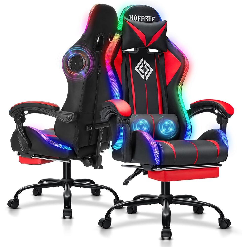 Video Gaming & Esports Usd Acc - RGB-gamingstoel met Bluetooth-luidsprekers en LED-verlichting Ergonomische